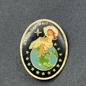SENTIMENTAL JOURNEY GIRL CLASSIC NOSE ART USAF USA LAPEL PIN BADGE 1.25 X 5/8